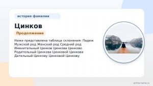 Узнайте все о фамилии Цинков: происхождение, история и склонение в одной статье!