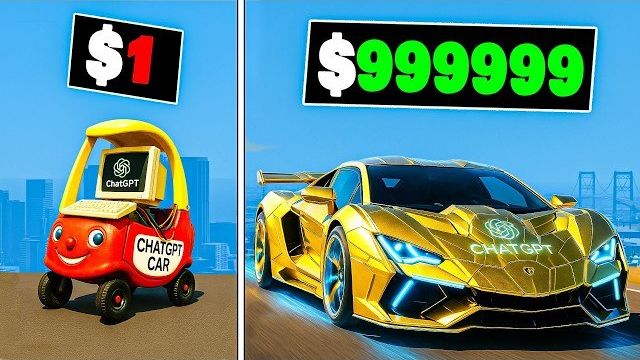 Автомобиль ChatGPT стоимостью от 1 до 1 000 000 долларов в GTA 5