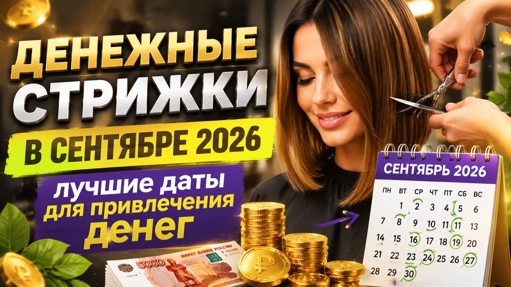 ДЕНЕЖНЫЕ СТРИЖКИ В СЕНТЯБРЕ 2026_ лучшие даты для привлечения денег