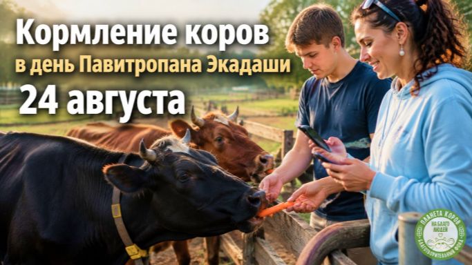 Кормление коров в день Павитропана Экадаши, 24.08.2026г., Планета Коров