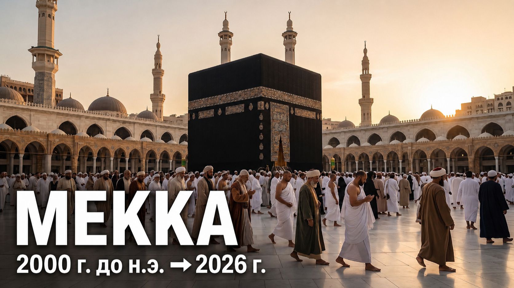 Эволюция Мекки 2000 г. до н. э.  2026 г.  Таймлапс с фиксированной камеры