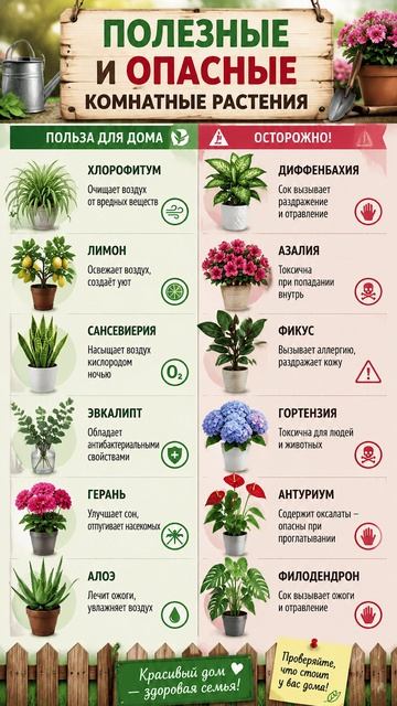 Какие растения полезны и опасны дома