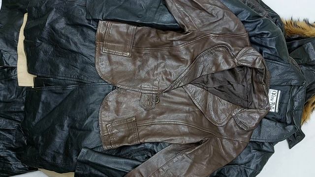 Куртки кожаные  секонд оптом 15 пак