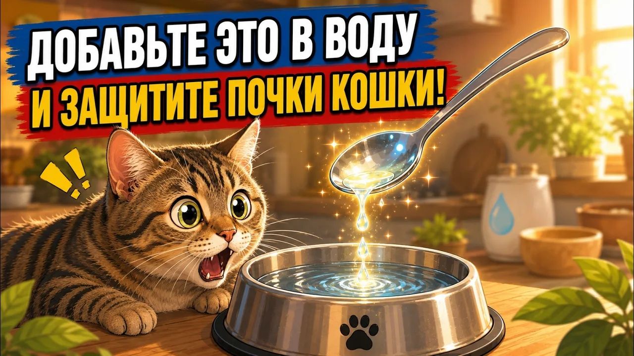 Как защитить почки кошки？ Просто добавьте ЭТО в её воду!