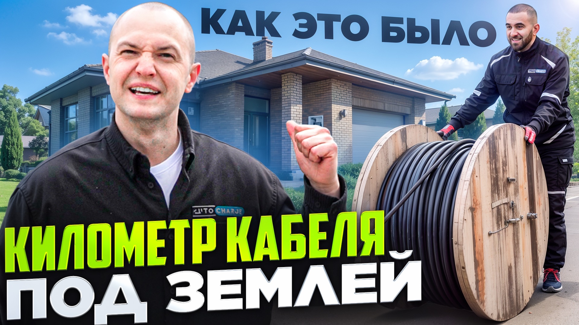 ВЛОГ: ТЯНЕМ КАБЕЛЬ ОТ ПЕРВОГО ЛИЦА. ЗАРЯДНАЯ СТАНЦИЯ В ПАРКИНГЕ
