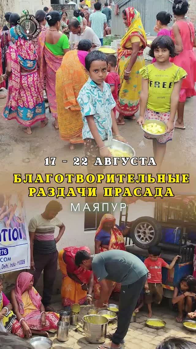 17 - 22 августа. Видеоотчет о благотворительных раздачах в Маяпуре