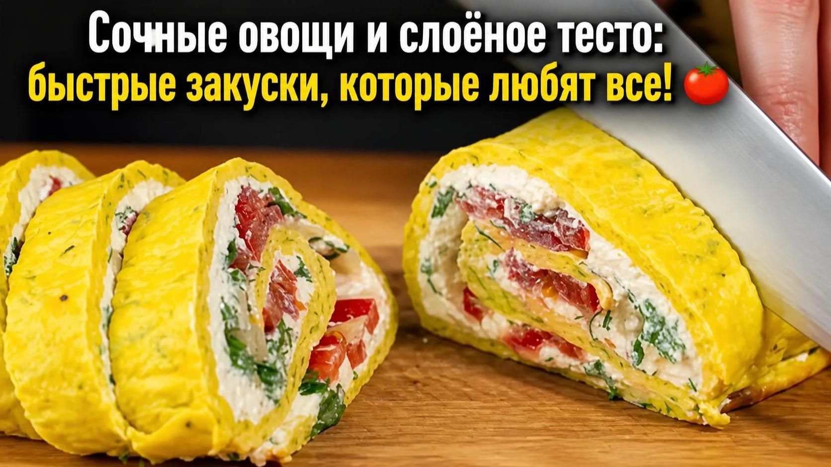 Сочные овощи и слоёное тесто_ быстрые закуски, которые любят все! 🍅