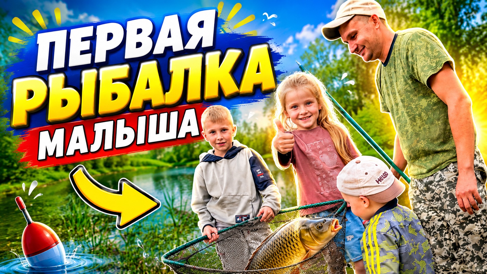 Первая рыбалка малыша!