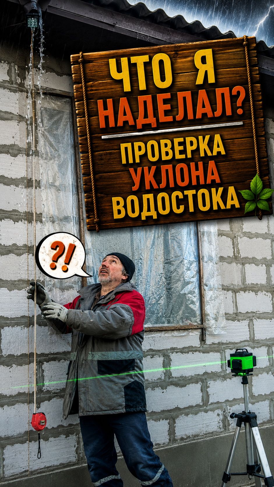 Что я наделал? Проверка уклона водостока 🏗️💧