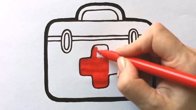 Как нарисовать АПТЕЧКУ / раскраска для детей / НарисуйКа