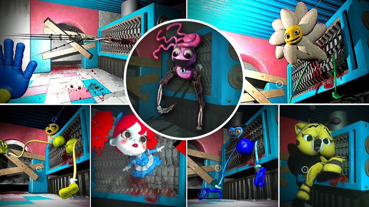 Все персонажи ГЛАВЫ 3 уничтожаются Гриндером в игре Poppy Playtime