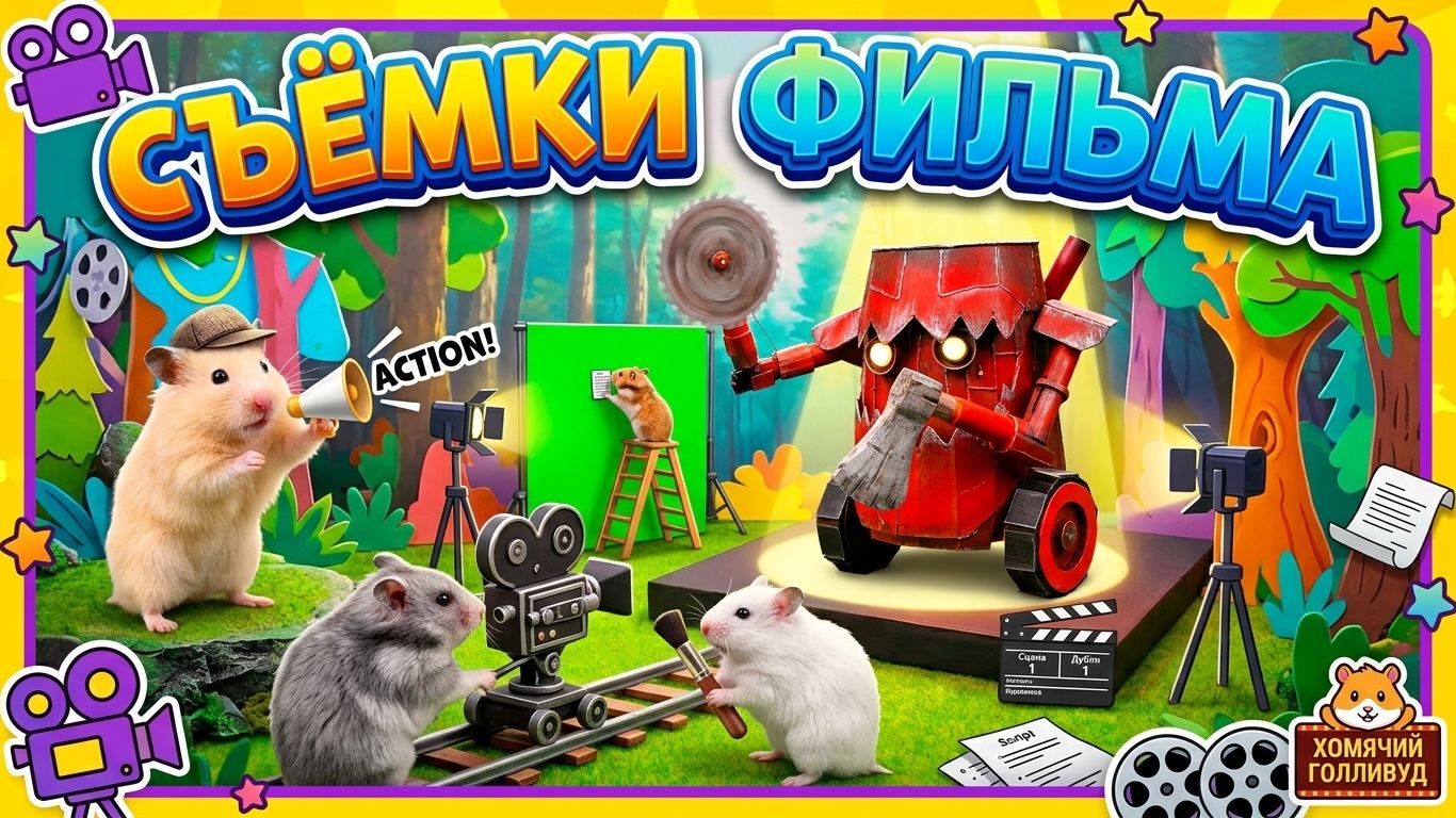 Мультики для детей. Как хомяк кино снимал