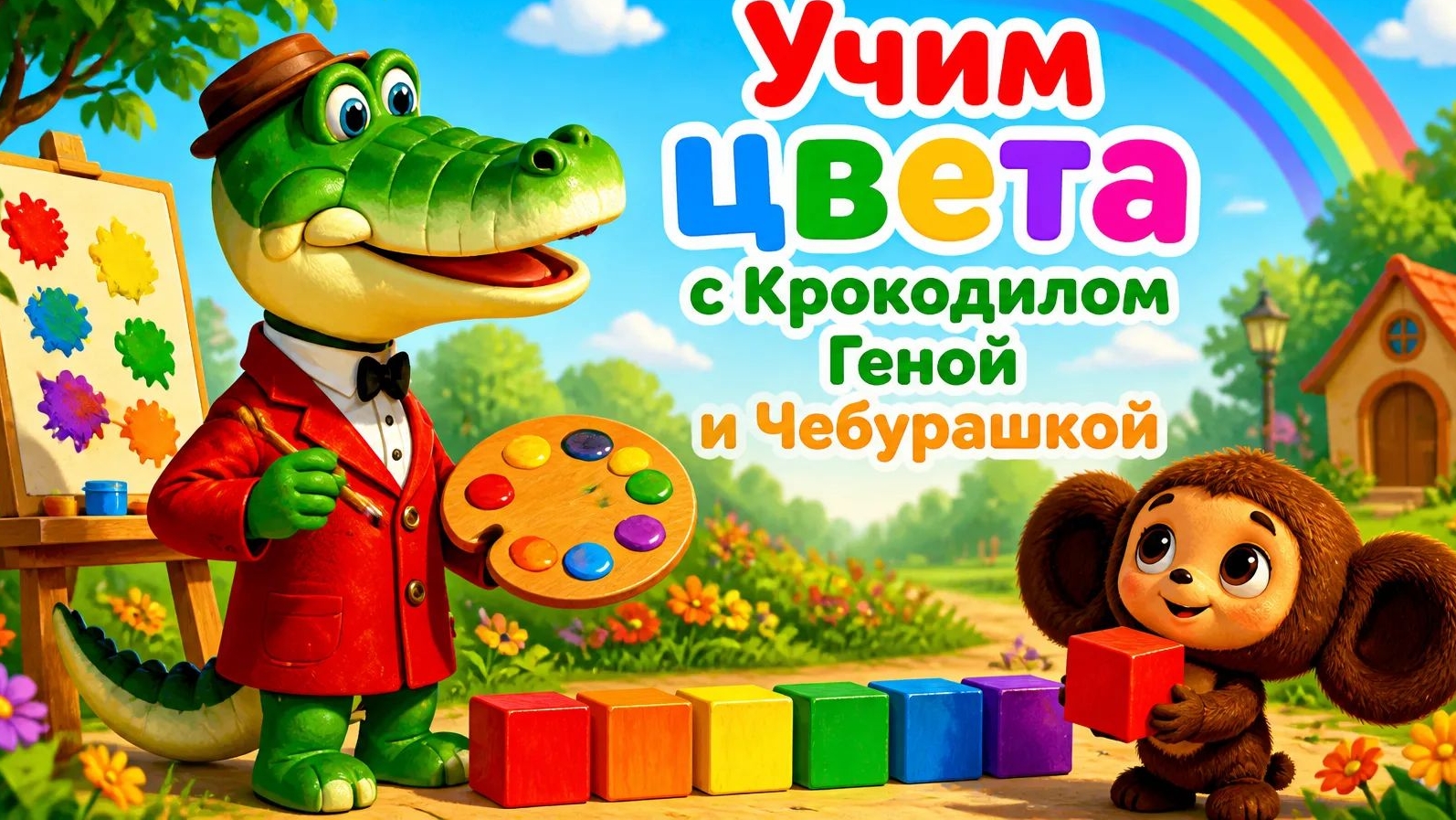 Крокодил Гена и Чебурашка Учим Цвета