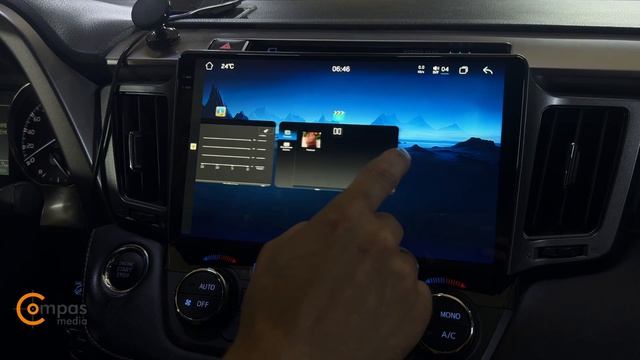 Toyota RAV4 2018  Замена штатной магнитолы на флагман Compas S 500 2K QLED