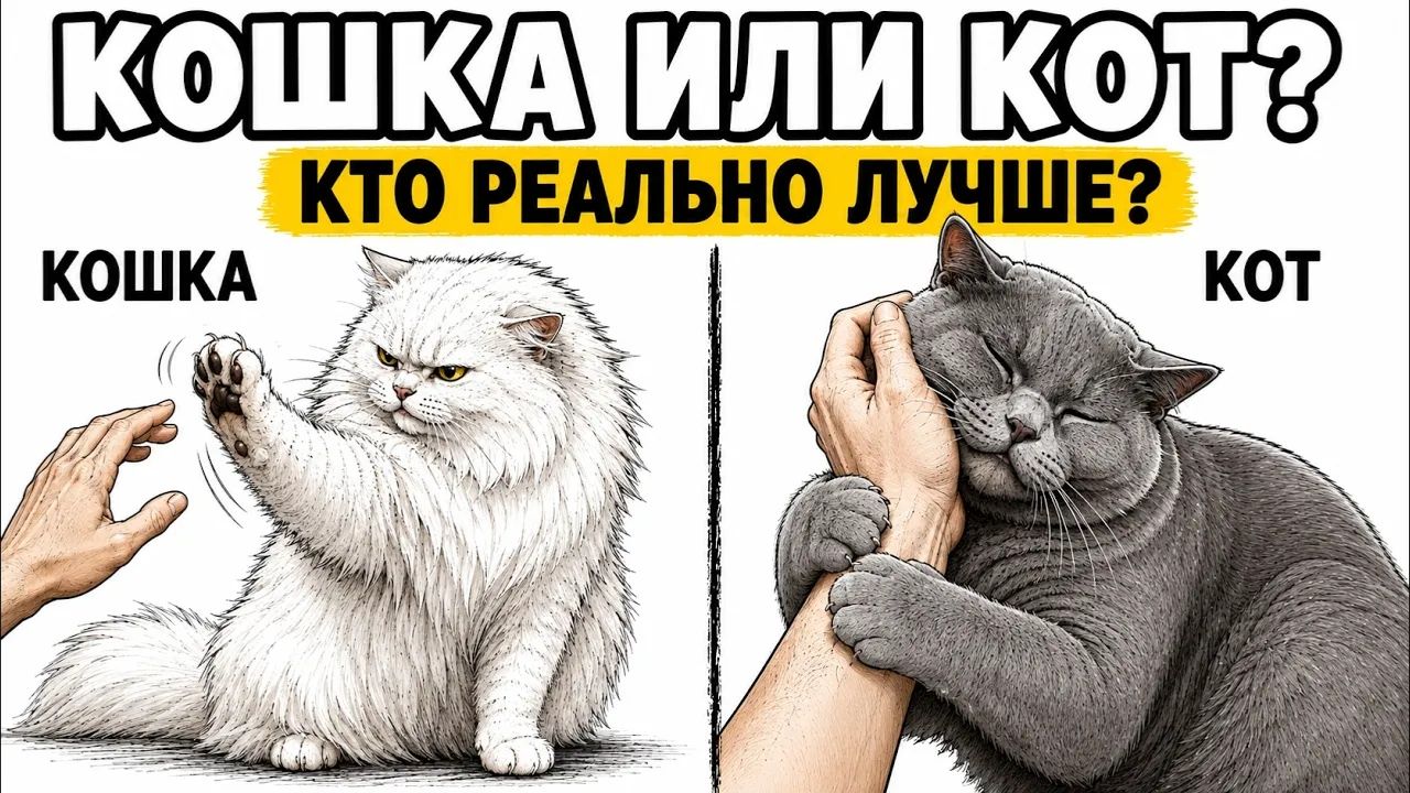 15 Вещей, в чем Кошки РЕАЛЬНО Отличаются от Котов! (удивит)
