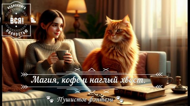 🎧АУДИОКНИГА ПОЛНОСТЬЮ ✨Магия, кофе и наглый хвост☕ Пушистое фэнтези 🐾