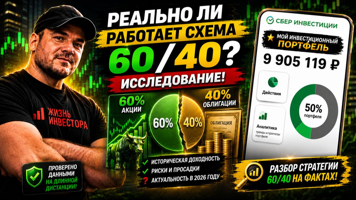 Реально ли работает схема инвестирования 60/40❓ Исследование🧐