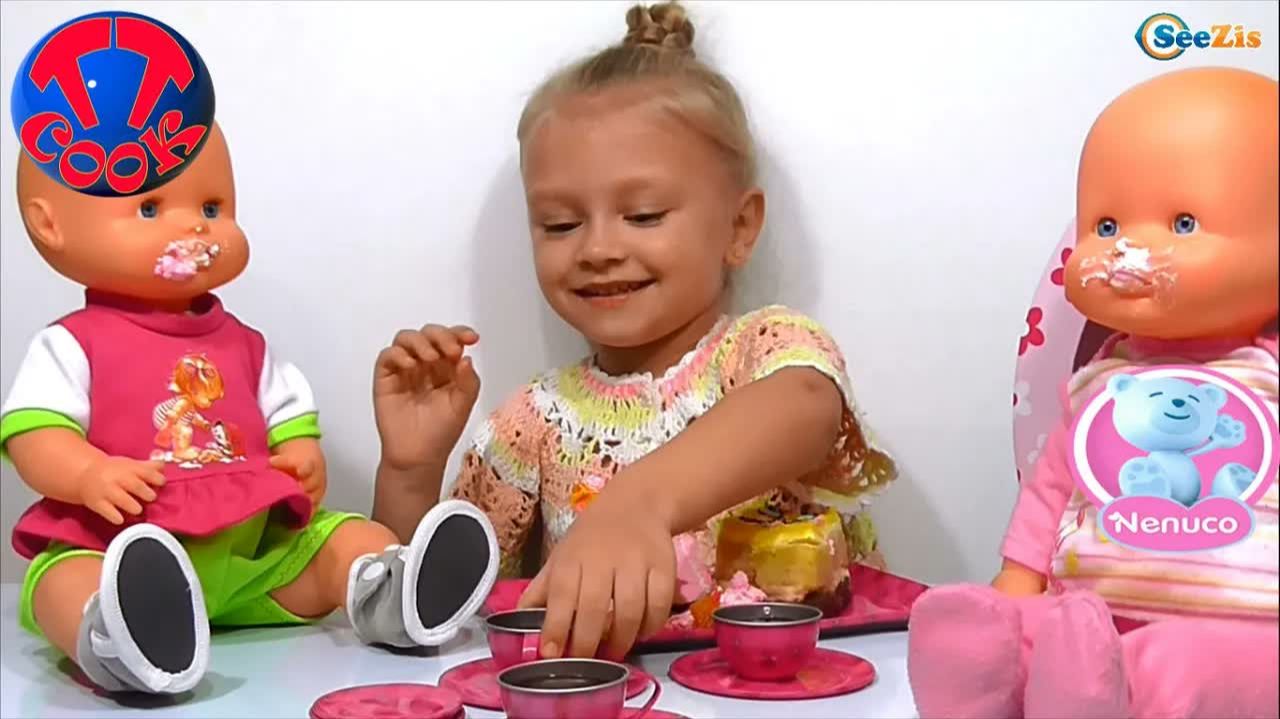 ✔ Кукла Ненуко. Ярослава устраивает чаепитие. Новый набор посуды   Doll Nenuco Tea Time ✔