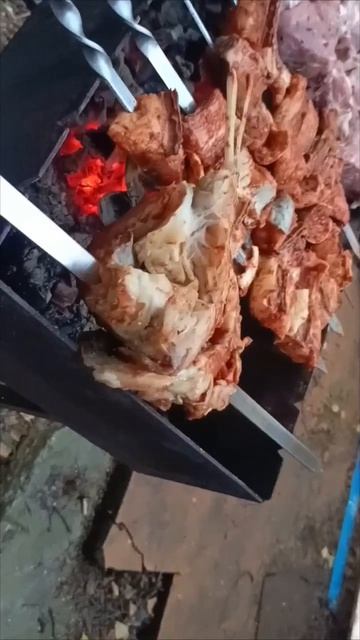 жарим шашлык и рыбу на природе