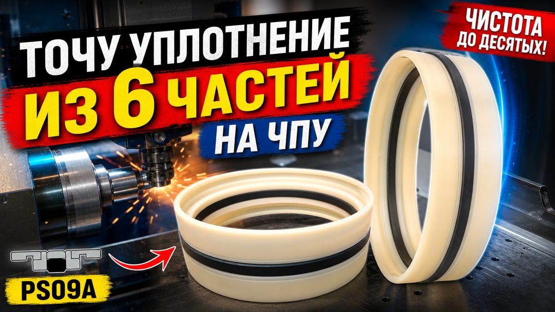 Изготовление поршневого уплотнения PS09A методом точения на ЧПУ
