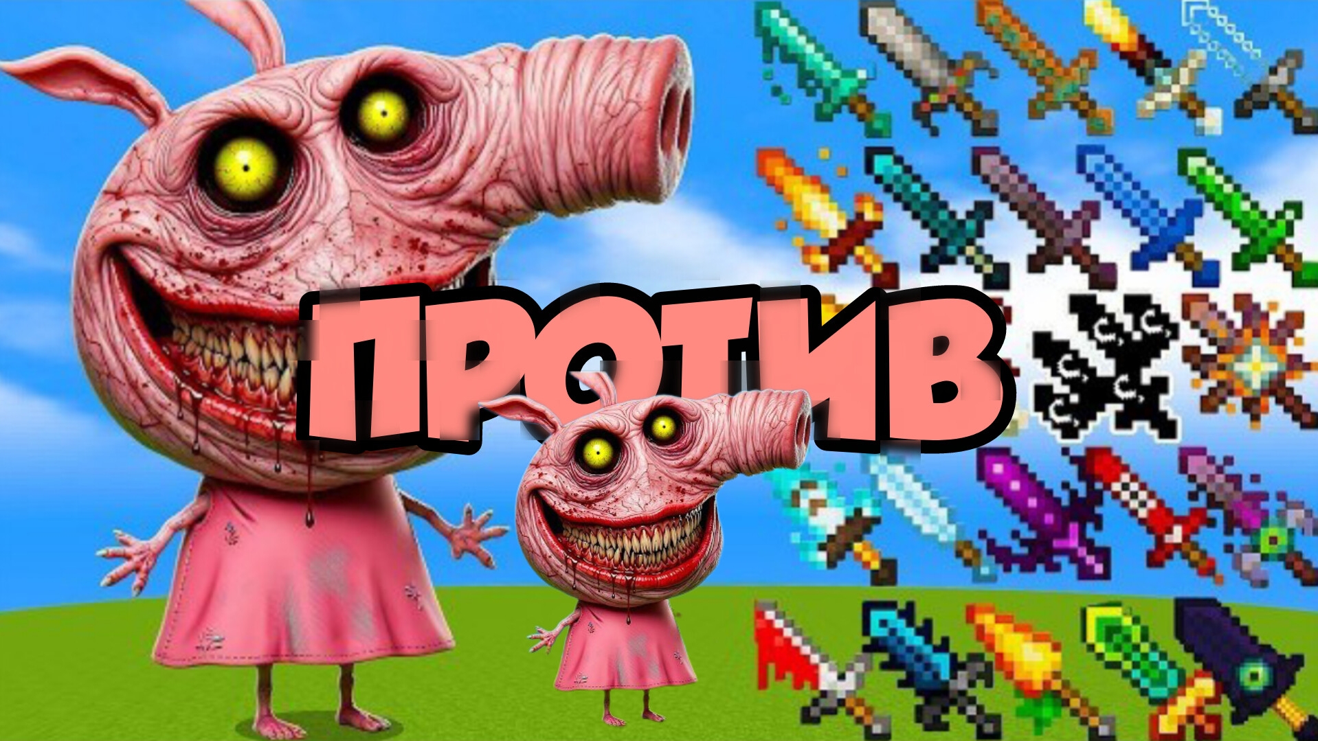 СВИНКА ПЕППА ПРОТИВ РАЗНЫХ МЕЧЕЙ В МАЙНКРАФТЕ