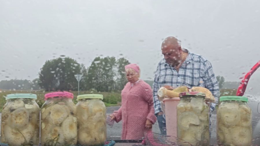 Жизнь в деревне.Торговля на трассе .Наши покупатели.