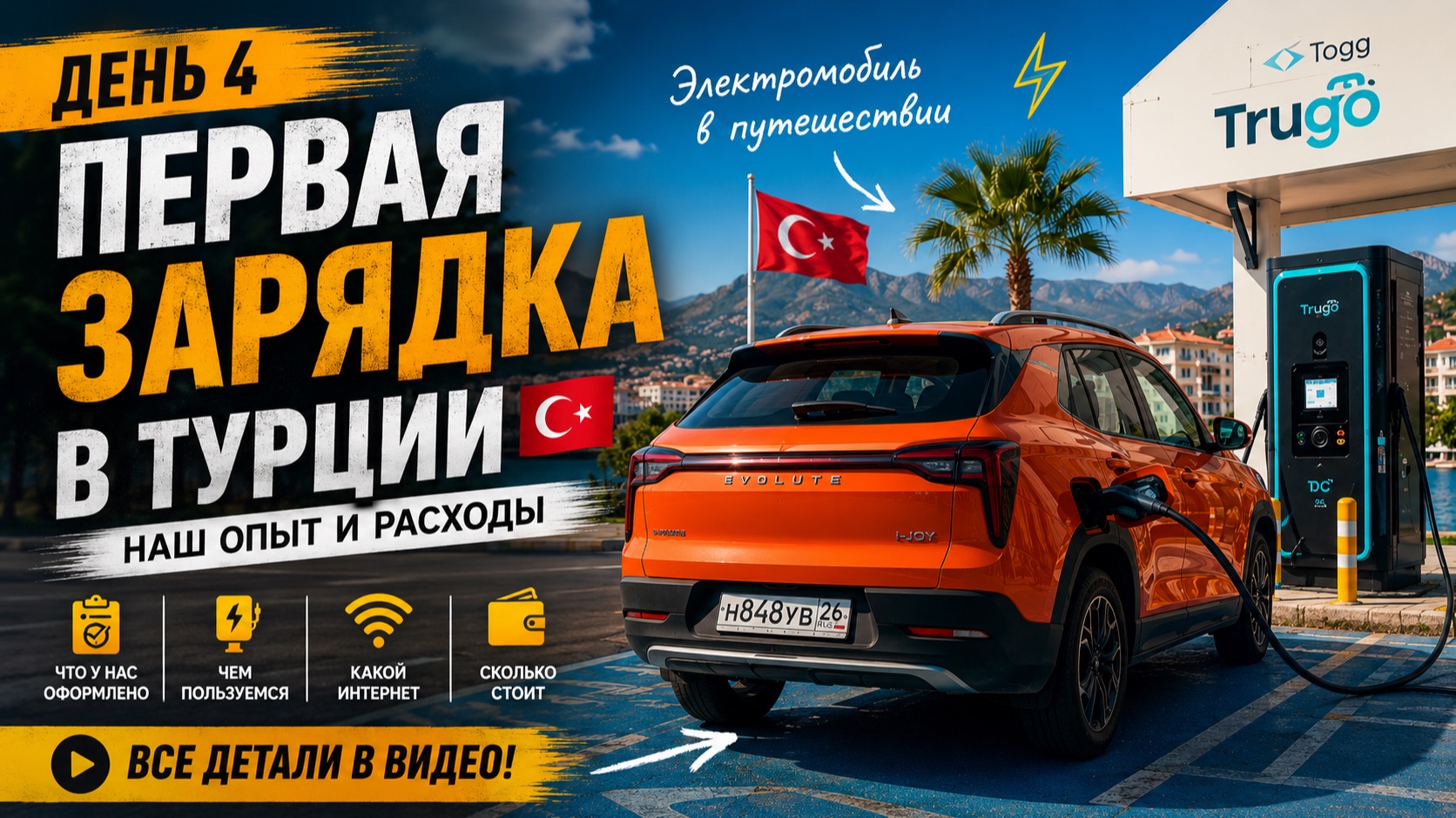 ДЕНЬ 4. Первая зарядка в Турции ⚡️ Как заряжаемся и пользуемся интернетом в поездке