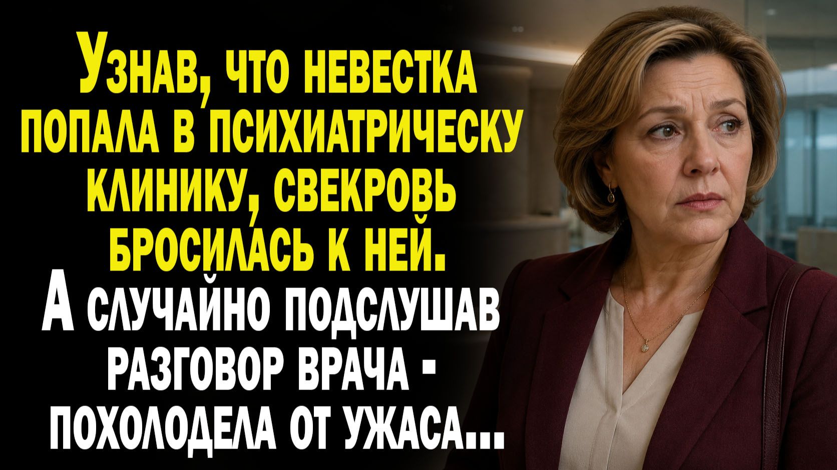 Узнав что невестка попала в психиатрическую клинику свекровь бросилась к ней. Но подслушав ...