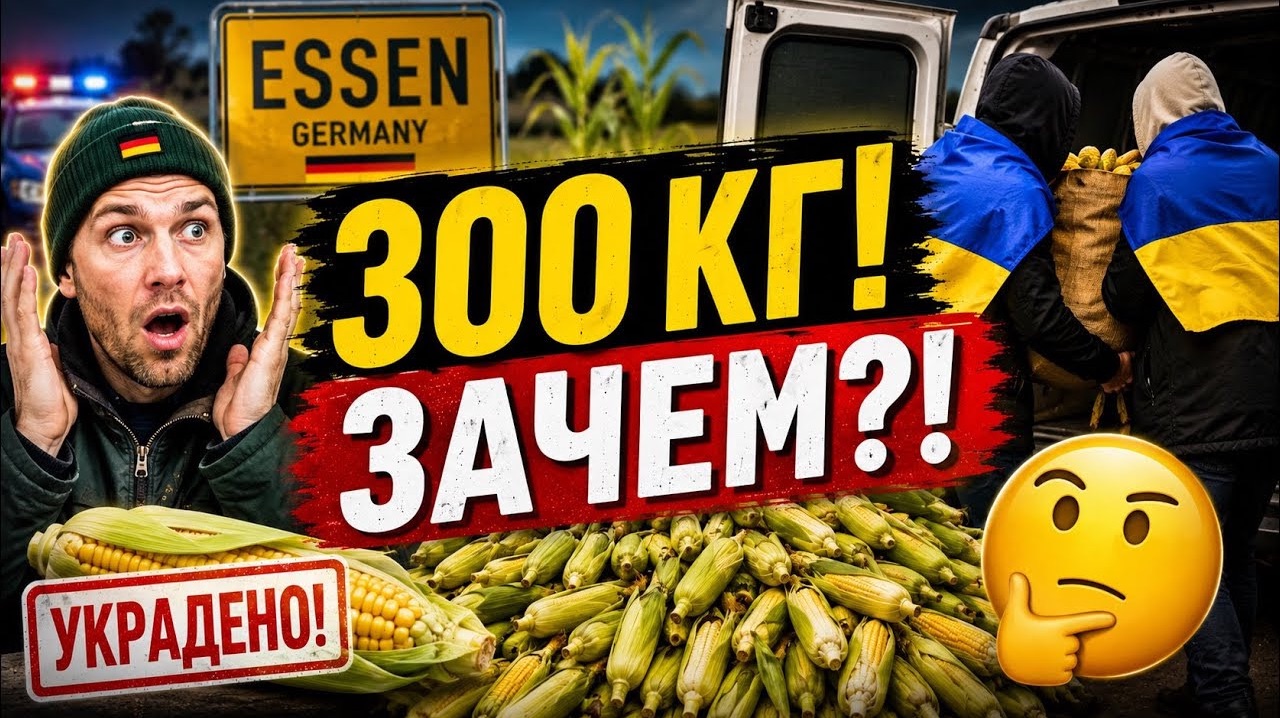 Украинские похитители кукурузы в Германии#новости #беженцыизукраины