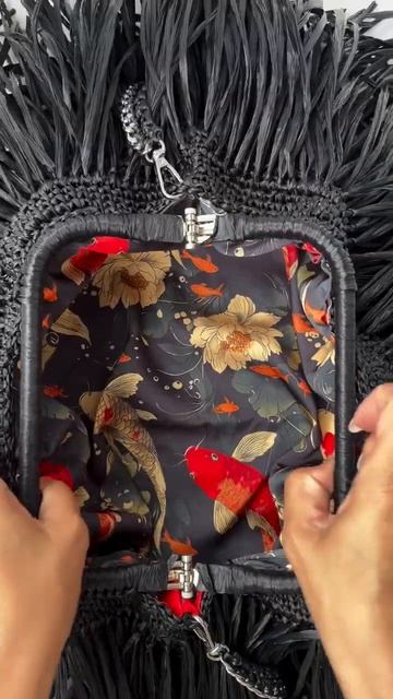 Сумка из рафии с бахромой #сумкаизрафии #вязание #рафия
