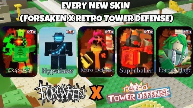 Победа с каждым коллаборационным скином в Forsaken (Retro Tower Defense X Forsaken)