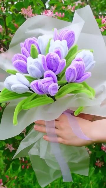 Видео как сделать такой букет на канале  #diy #находкисвб #синельнаяпроволока #идеяподарков