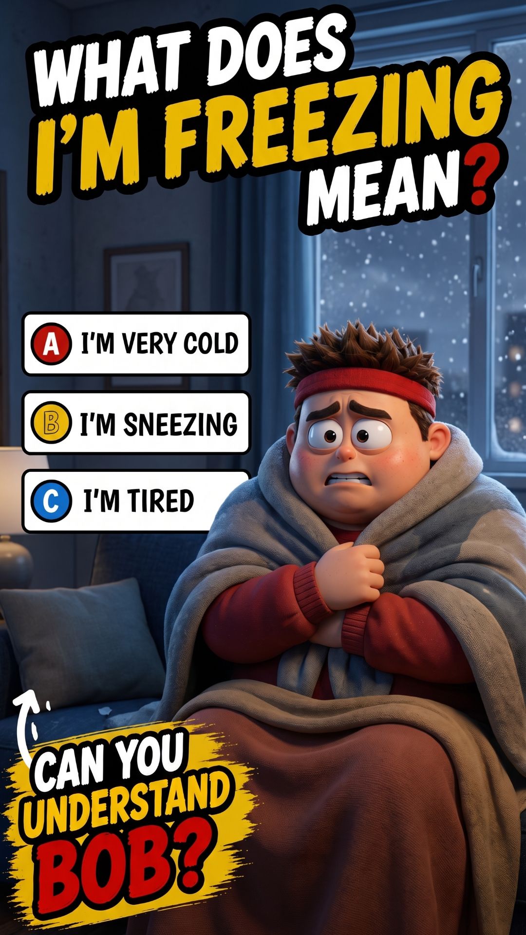 Английский за 10 секунд 😱 Поймёшь фразу “I’m Freezing”? #учиманглийский