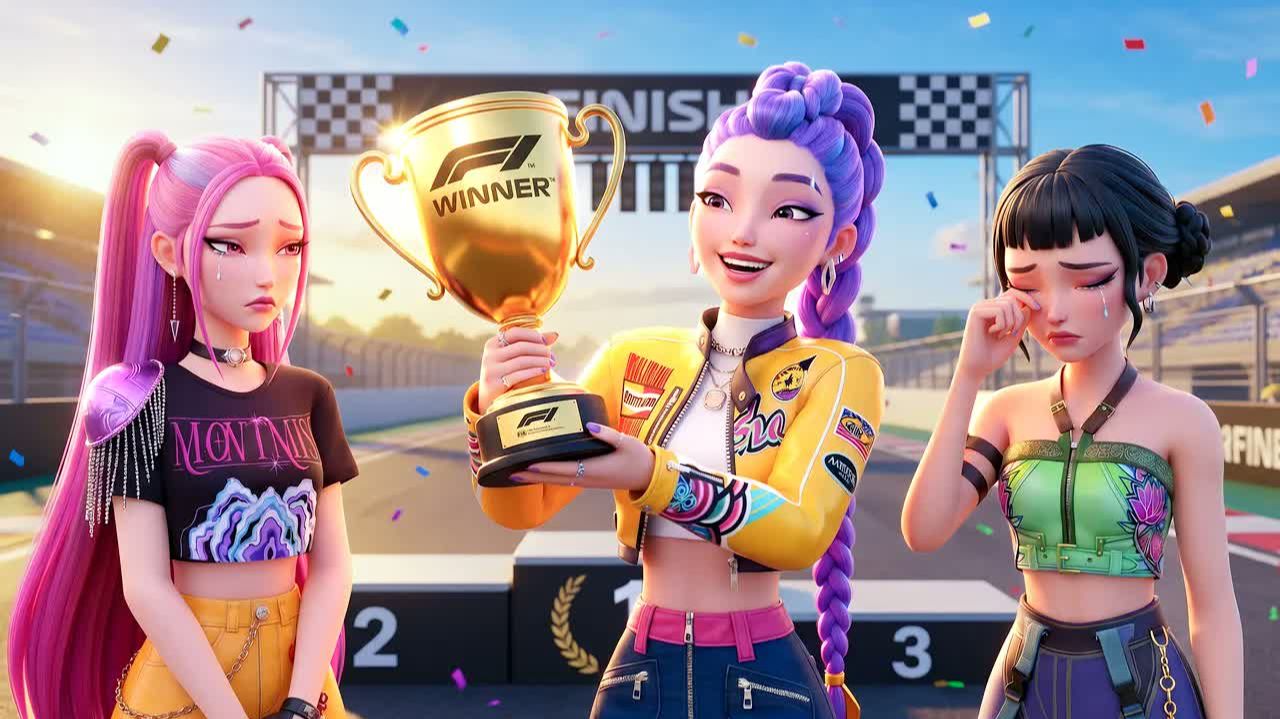 Руми выигрывает гонку Формулы 🏎️🏆 [KPop Охотники на демонов]