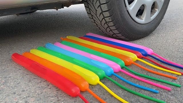 Машина давит предметы Сквиши Слаймы Антистресс под колесом ЭКСПЕРИМЕНТЫ