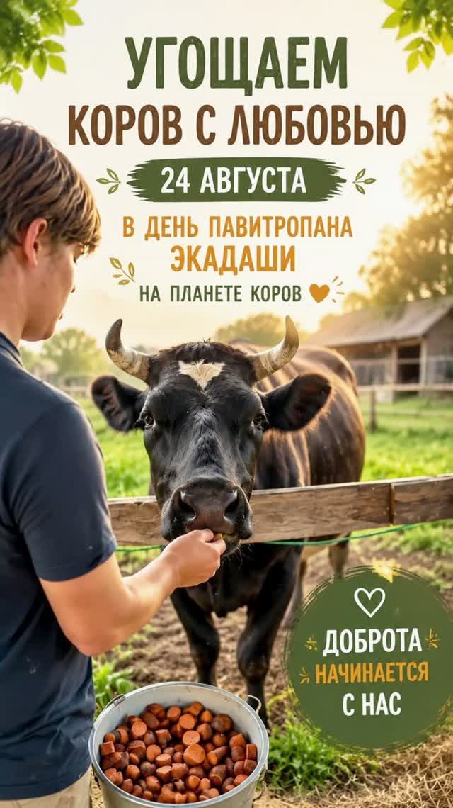 Покорми коров вместе в прямом эфире 24 августа в день Павитропана Экадаши