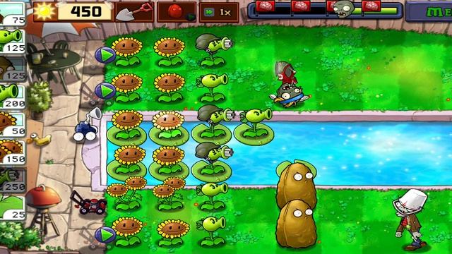 Plants vs zombies:Прохождение четвёртого уровня