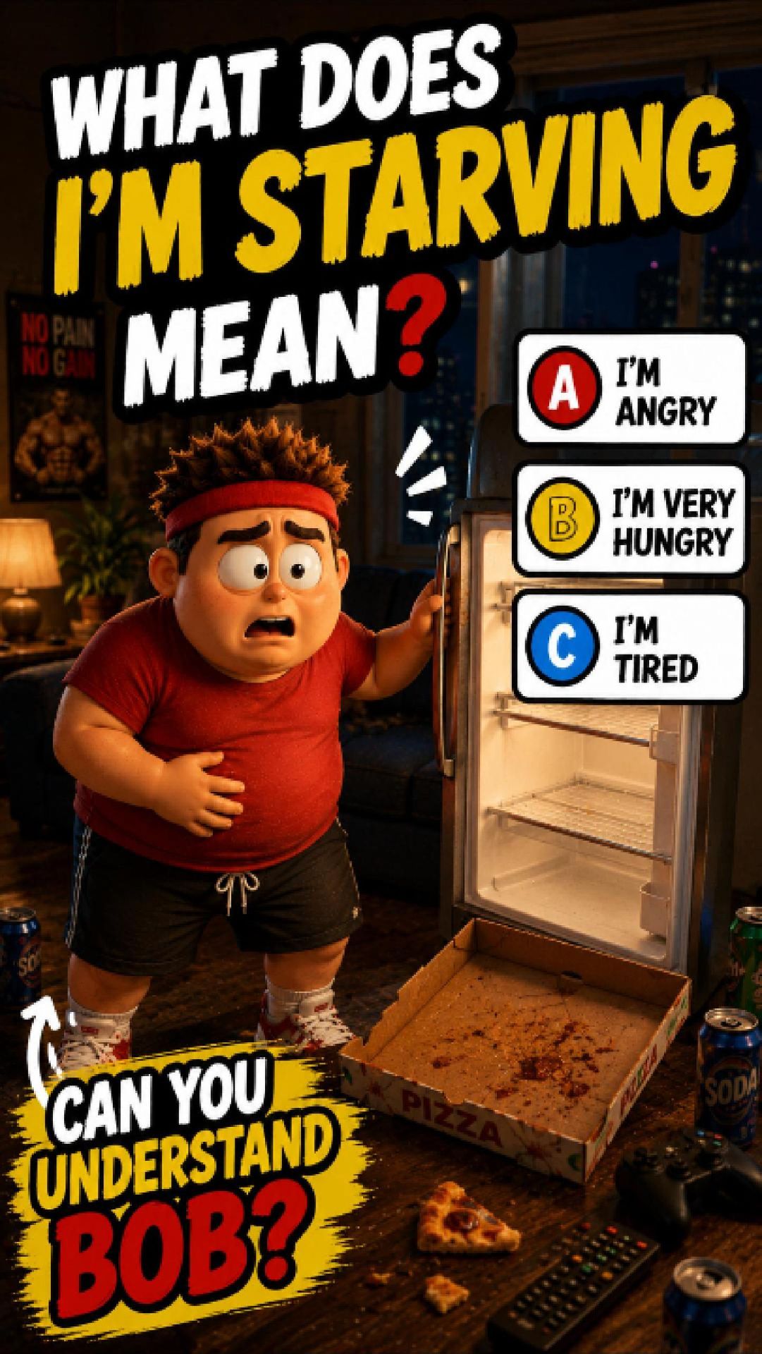Английский за 10 секунд 😱 Поймёшь фразу “I’m Starving”? #учиманглийский