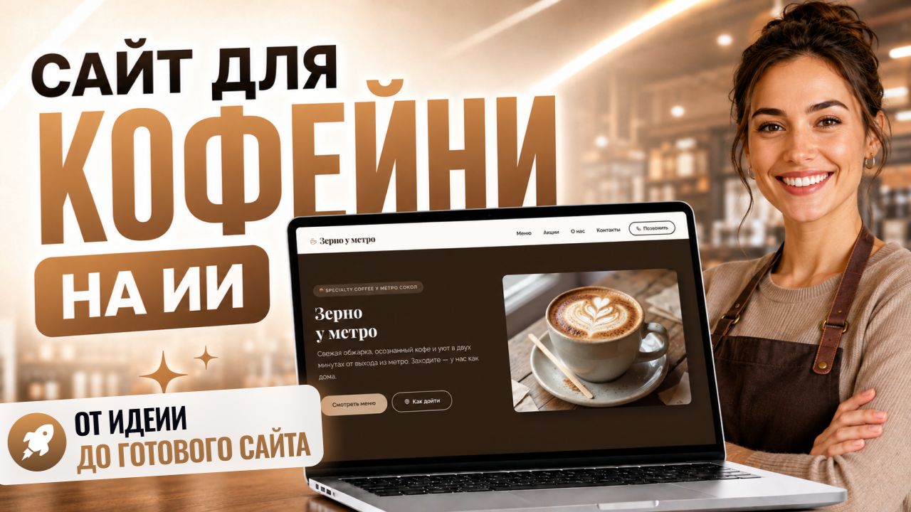 КОФЕЙНЯ ЗА 5 МИНУТ? 😱 Нейросеть создала сайт, пока я пил кофе (Без программистов!)