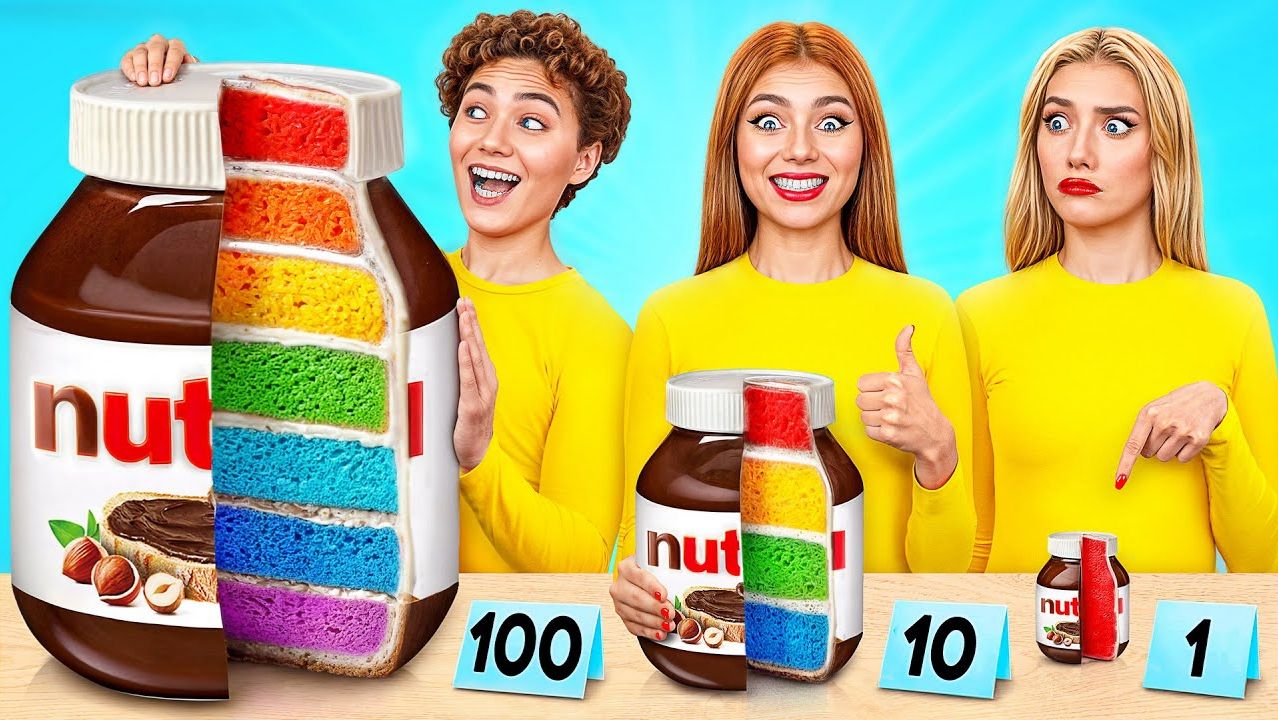 1, 10 или 100 Слоев еды Челлендж _ Съедобная Битва