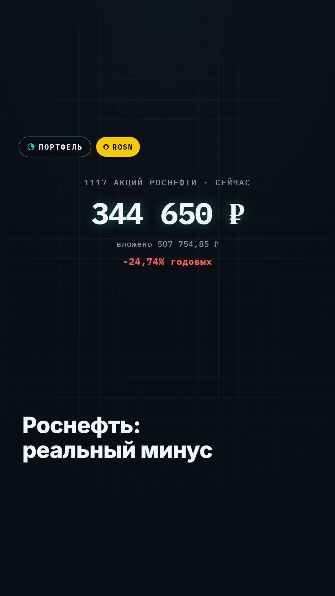 1117 акций Роснефти — реальные цифры моей позиции