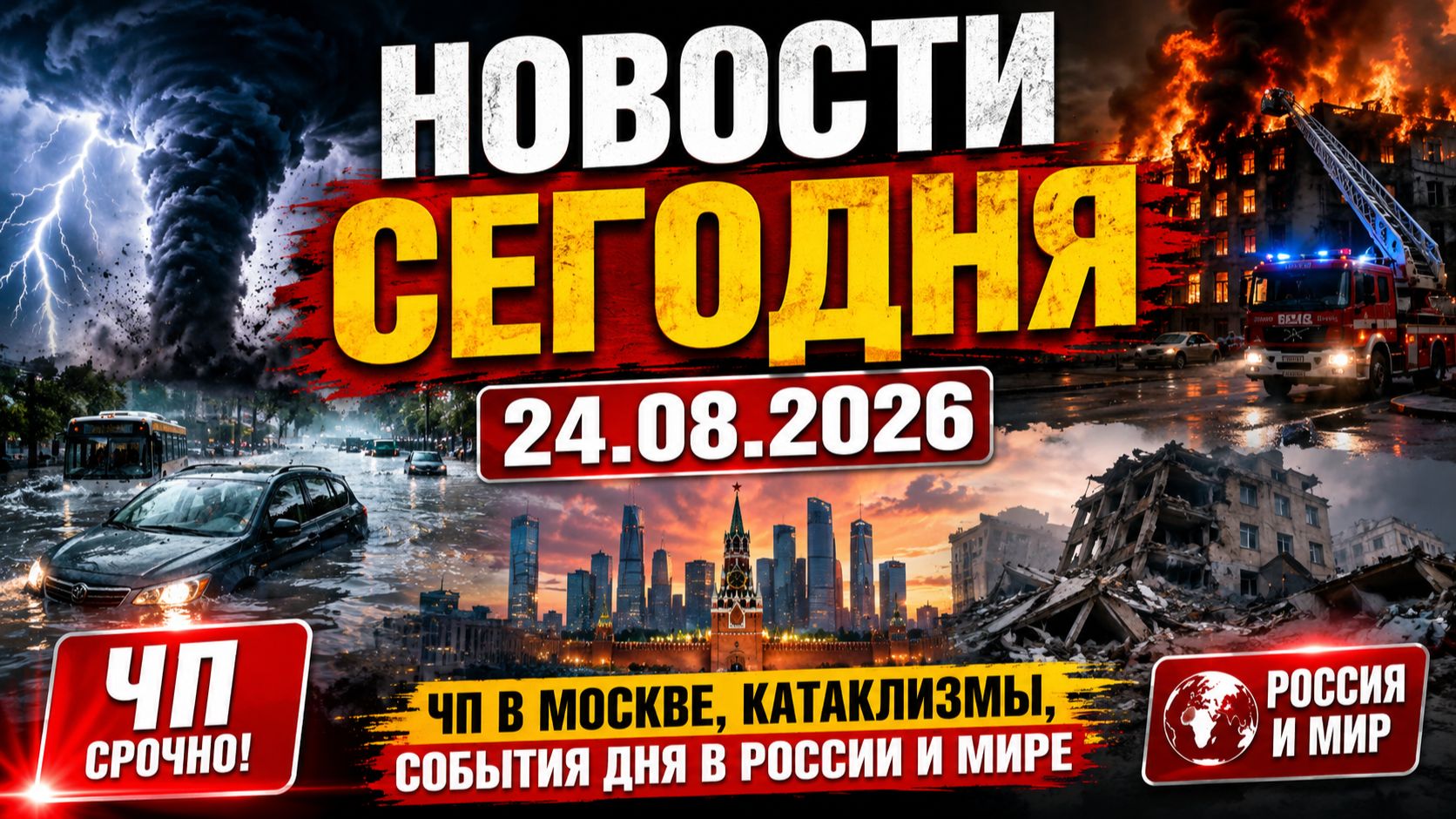 НОВОСТИ СЕГОДНЯ 24.08.2026 | ЧП в Москве, катаклизмы, события дня, происшествия в России и мире