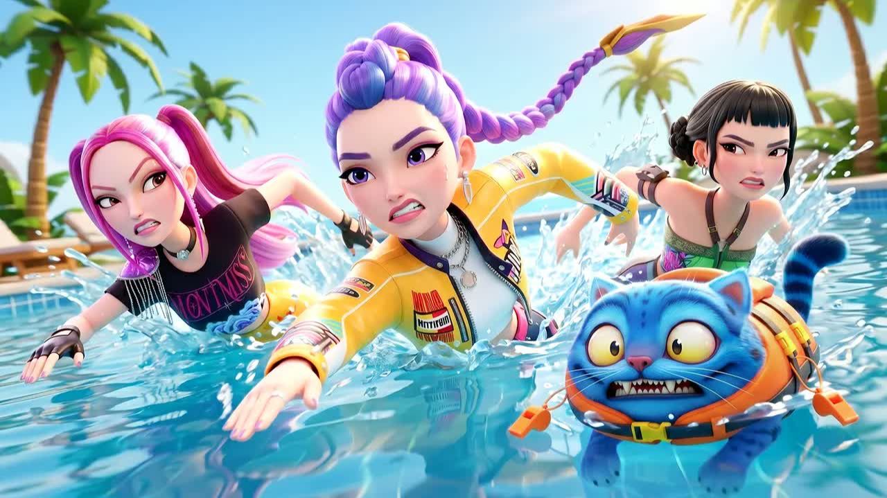 Заплыв наперегонки с тигрицей Дерпи 🏊♀️🐯🏆 [KPop Охотники на демонов]