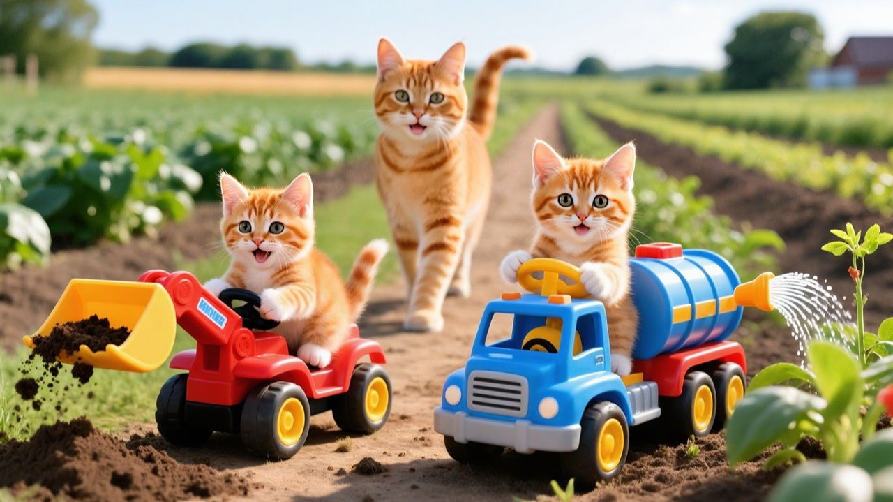 🐾 Мама-кошка подстригает шерсть на ферме и делает тигровую шапку для котят дома🐾🎩🐯