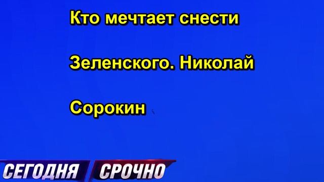 Кто мечтает снести Зеленского. Николай Сорокин
