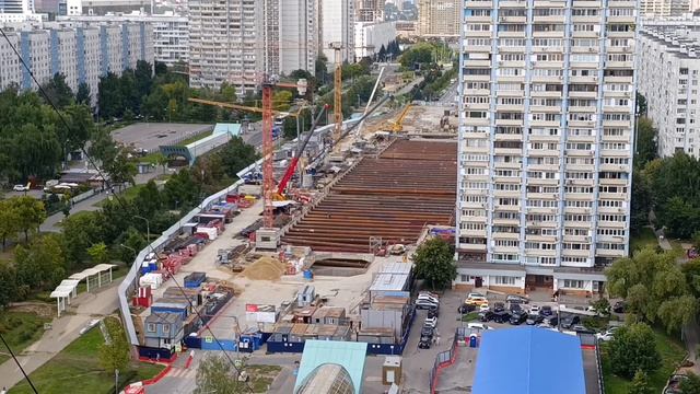 На будущей станции Строгино Рублёво-Архангельской линии возводятся основные конструкции