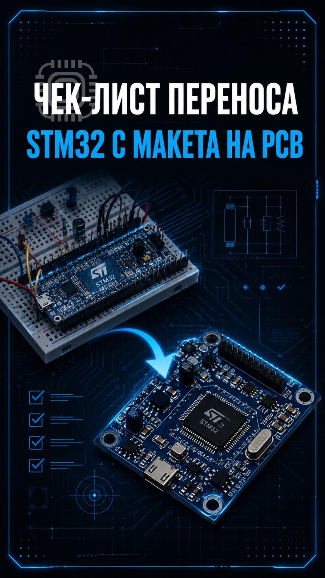 Как правильно перенести схему с STM32 с макета на PCB?