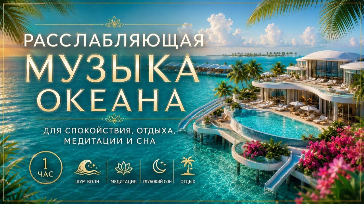 Расслабляющая музыка океана  Для спокойствия отдыха медитации и сна  1 час