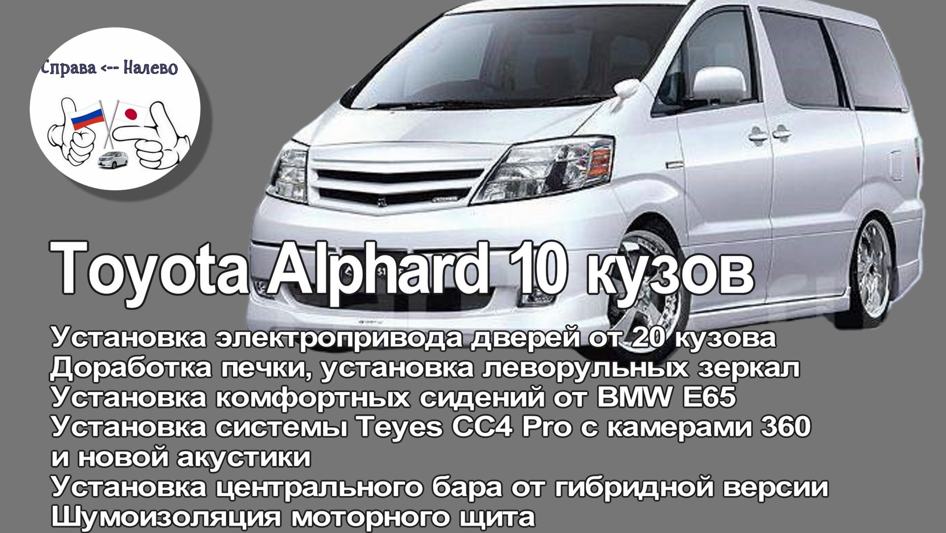 Toyota Alphard 10 кузов - установка электропривода дверей от 20 кузова