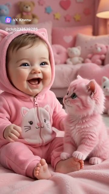 ❤️Ребёнок и розовый Котёнок❤️